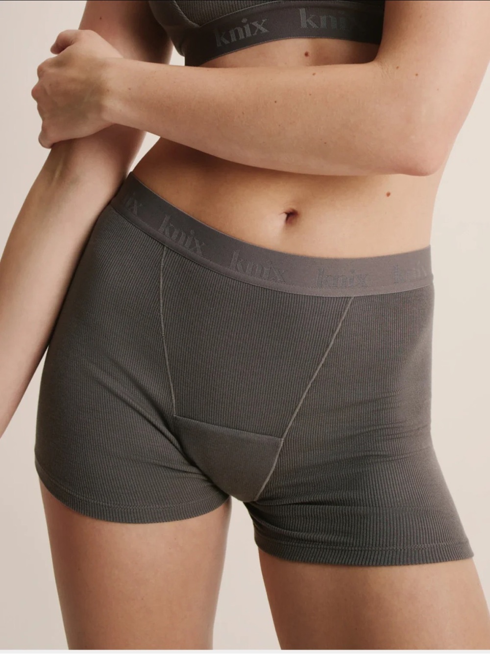 Knix Leakproof Logo Modal Rib Boxer Brief - Picture 3 of 8
